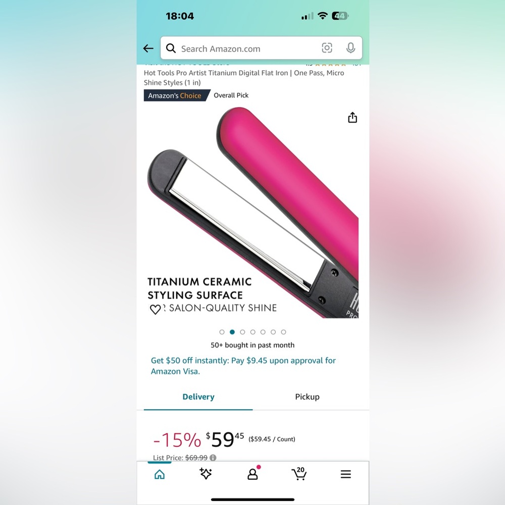 Hot Tools Flat Iron pink ceramic